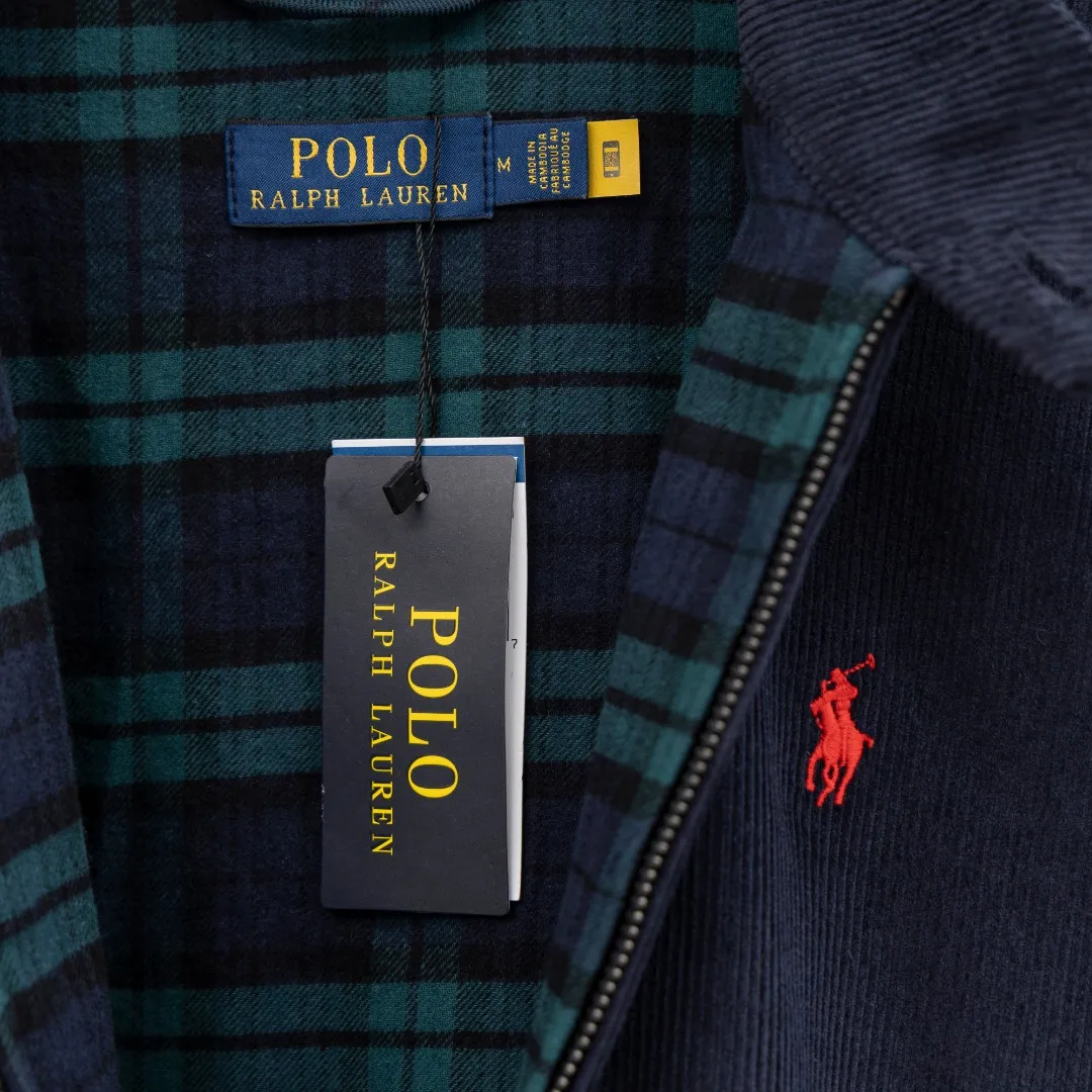 P470 top version (difference in currency) You can scan the QR code to enter the official website Style: Ralph Lauren POLO Ralph Lauren original molded small label embroidered corduroy old money style jacket Color: Picture color Size: S-XL Fabric: Corduroy Accessories: Full set of customized accessories No gender distinction, the same style for men and women